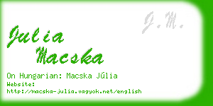 julia macska business card